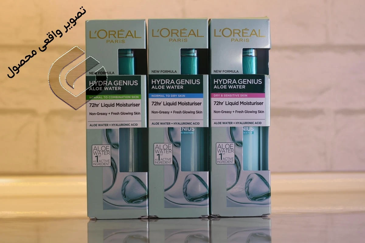 تصویر واقعی سرم های آبرسان لورآل مدل Hydra Genius Aloe Water آلمانی