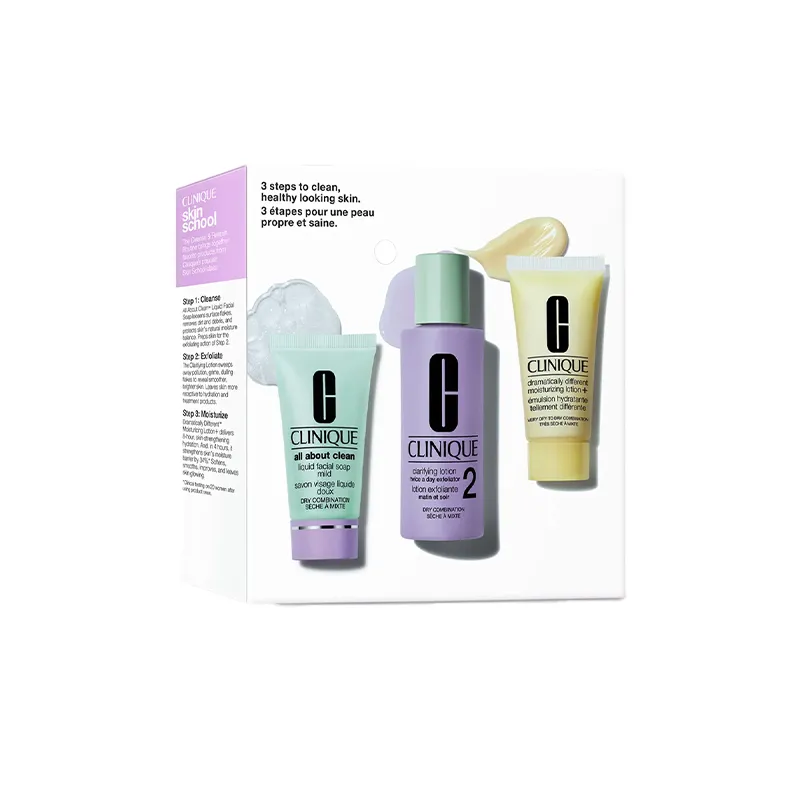 Clinique Skin School Supplies ست سه مرحله ای پوست خشک تا مختلط کلینیک