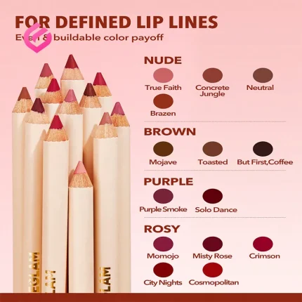 رنگ های مداد لب تراش دار شیگلم