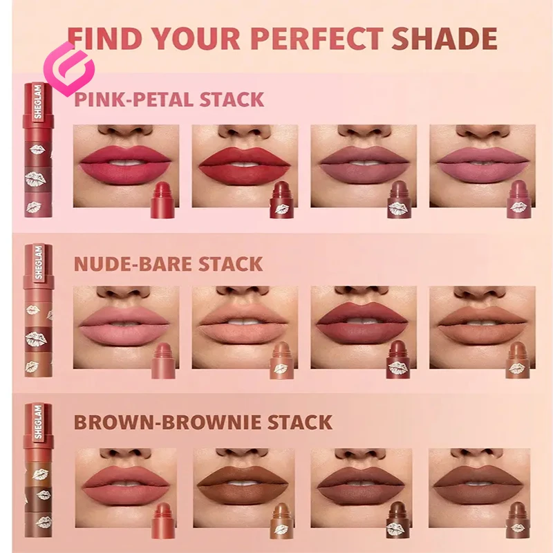 همه ی رنگ های رنگ های رژلب 4تایی شیگلم