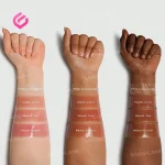 رنگ های ست لیپ گلاس هلوکیتی شیگلم روی پوست